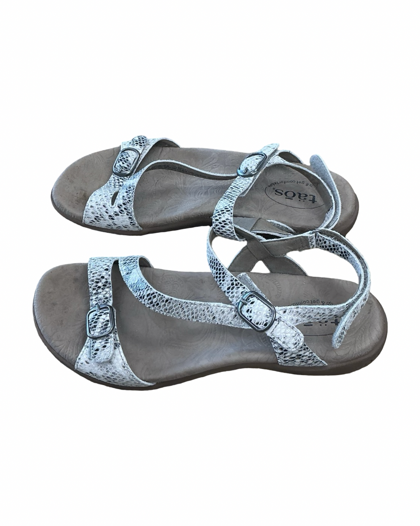 Sandals Flats By Taos In Snakeskin Print, Size:9