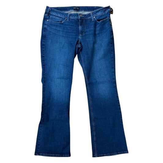 Jeans Boot Cut By Silver In Blue Denim, Size:18