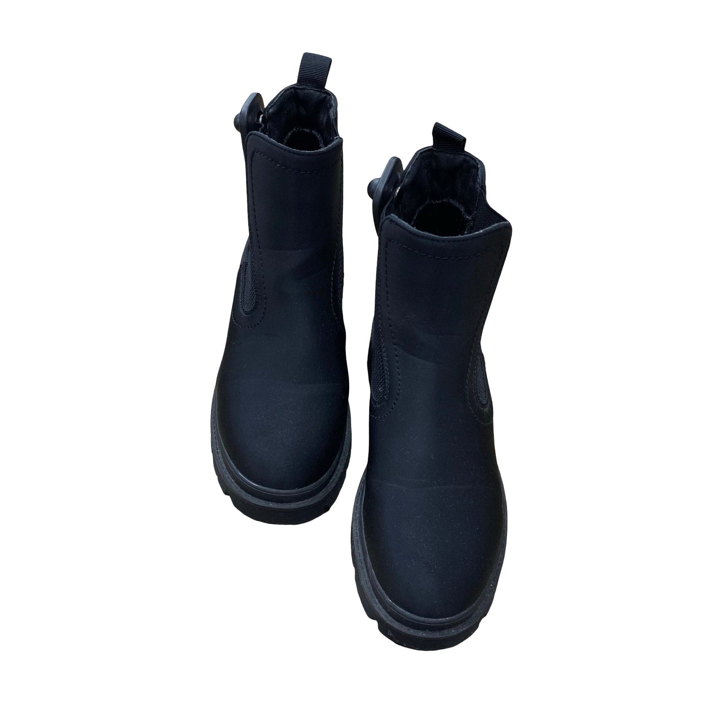 Boots Ankle Flats By Isomei In Black, Size:8