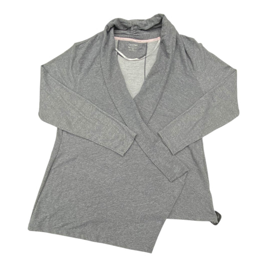 Sweater Cardigan By Calvin Klein In Grey, Size:1X