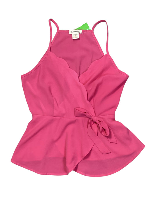 Blouse Sleeveless By Monteau In Pink, Size:M