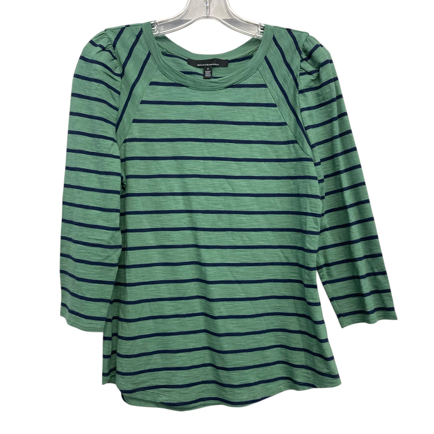 Top 3/4 Sleeve By White House Black Market In Blue & Green, Size:S