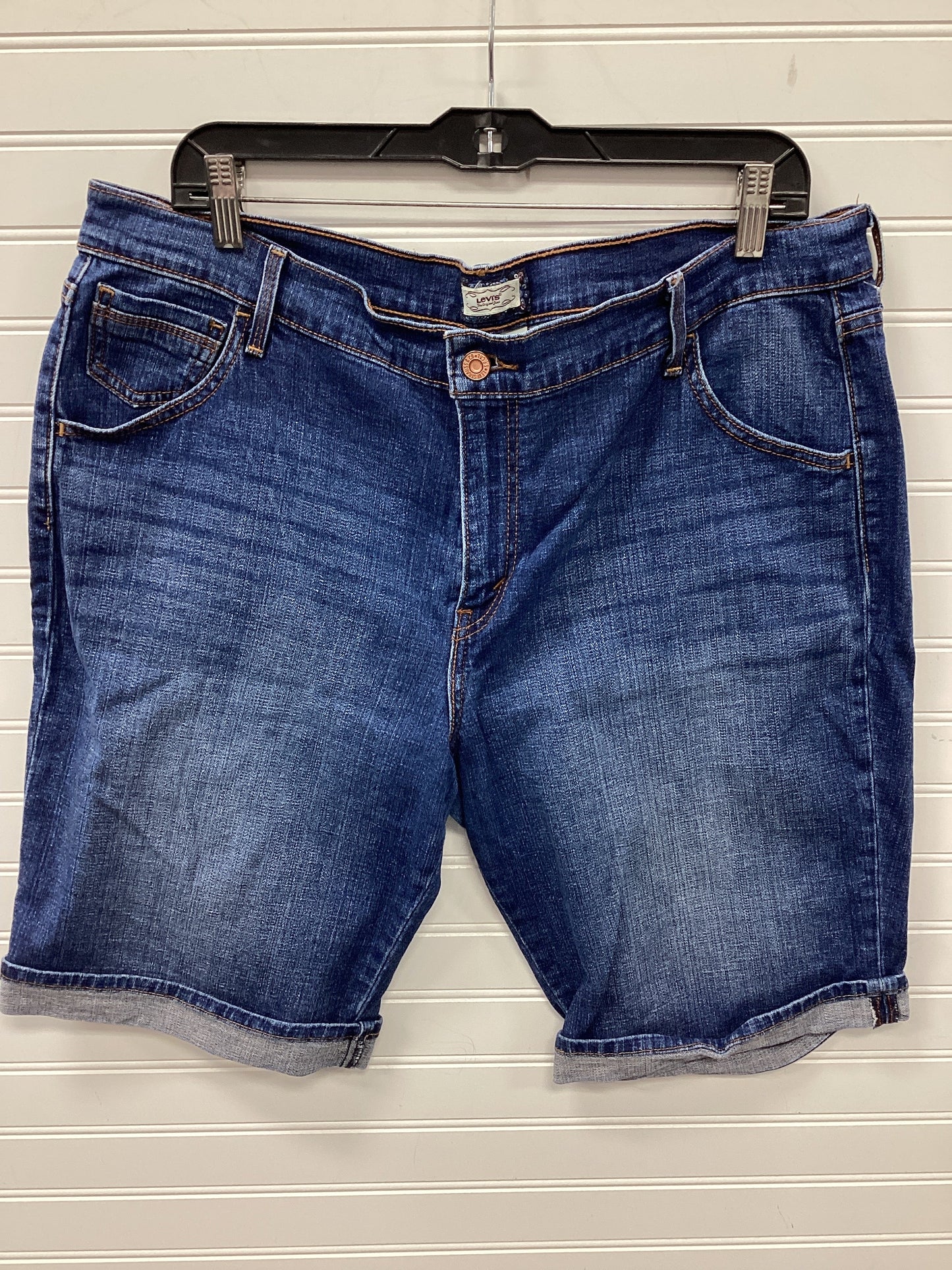 Shorts By Levis In Blue Denim, Size:16