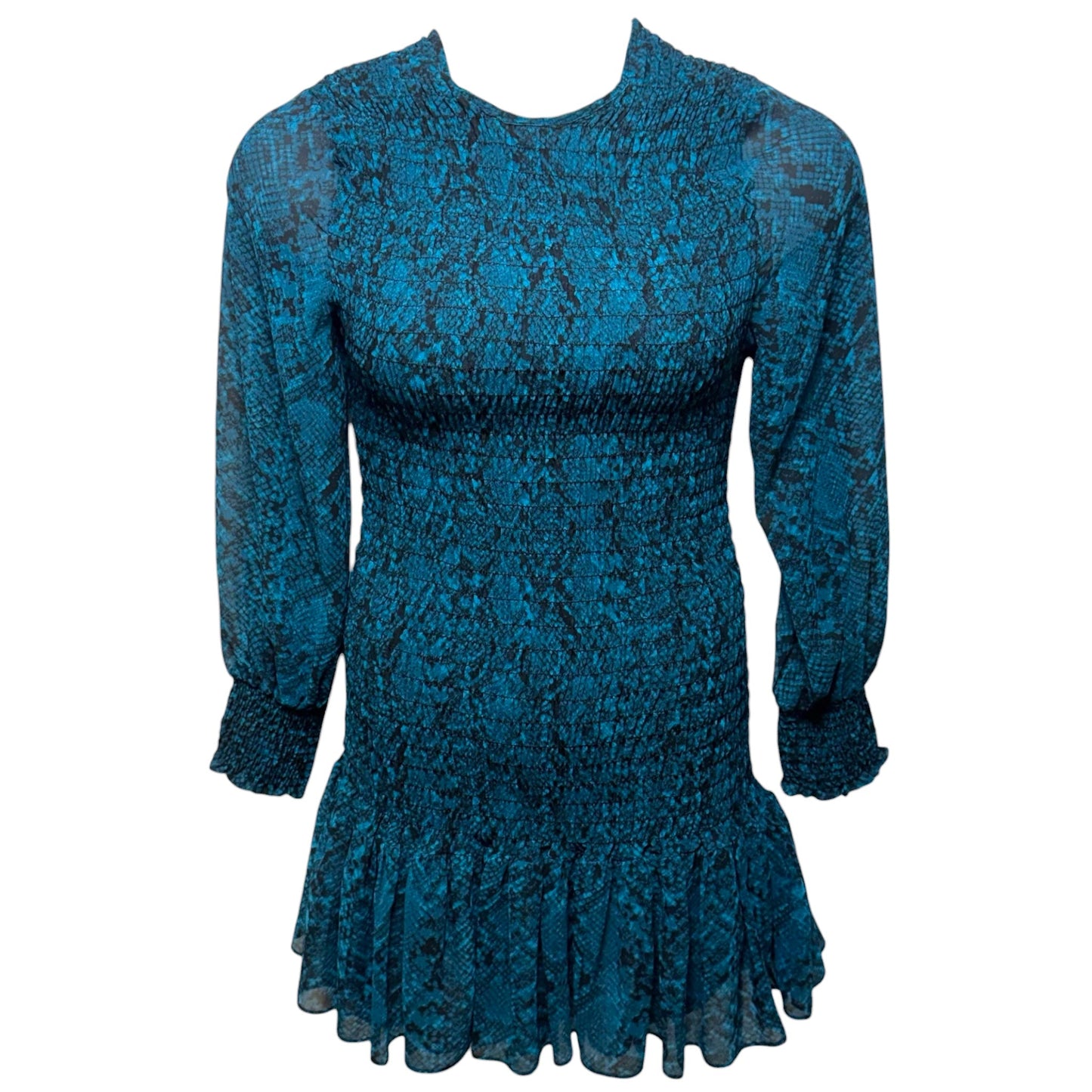 Roisin Dress Designer By Misa In Teal Snake, Size: M