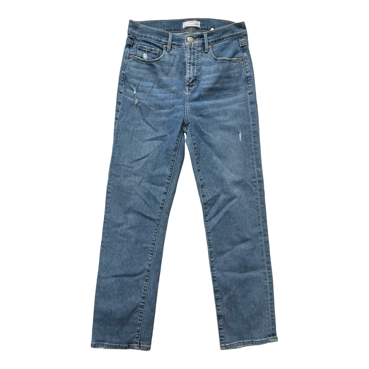 Jeans Straight By Loft In Blue Denim, Size:4