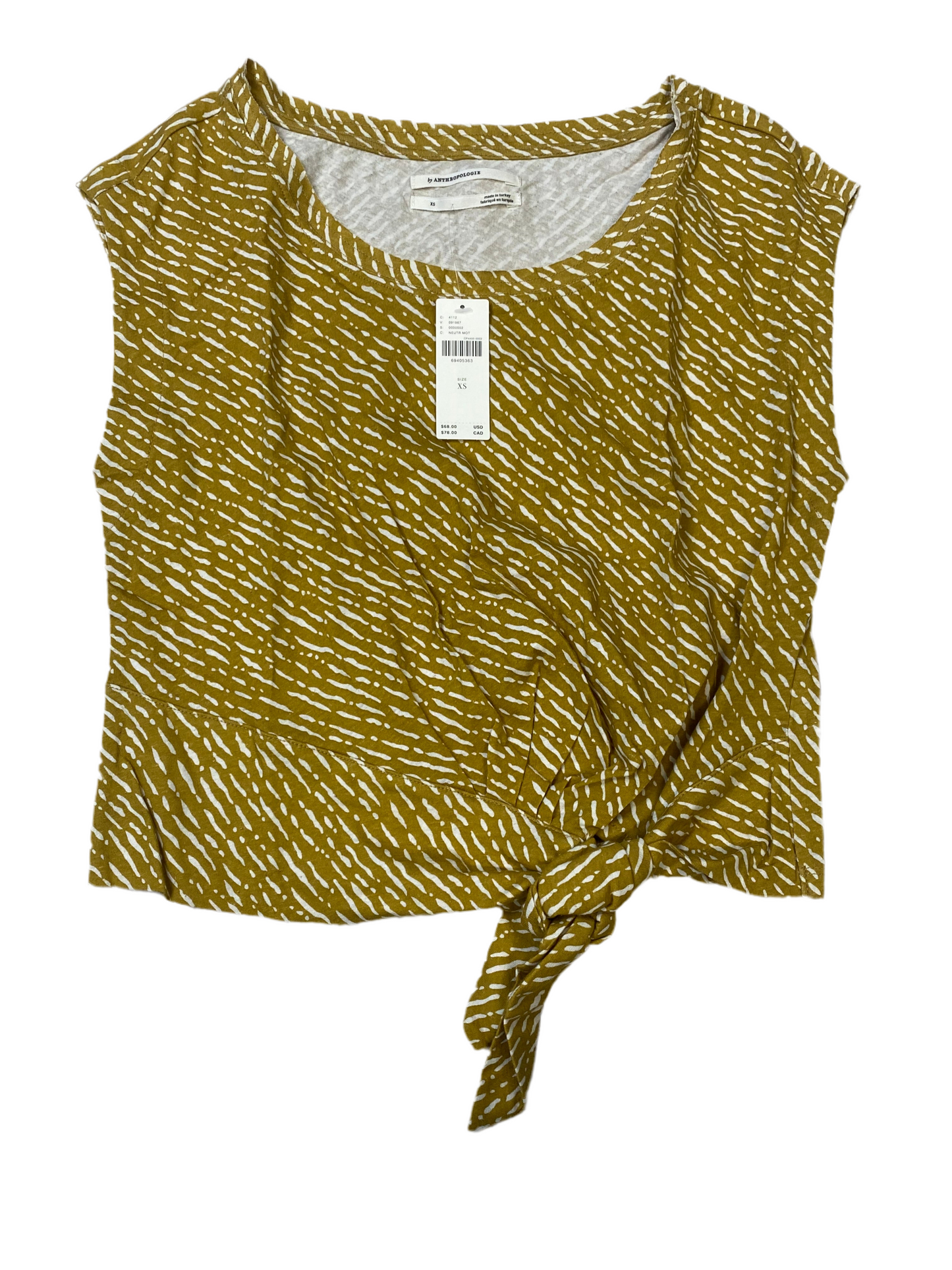 Yellow Top Sleeveless Anthropologie, Size Xs