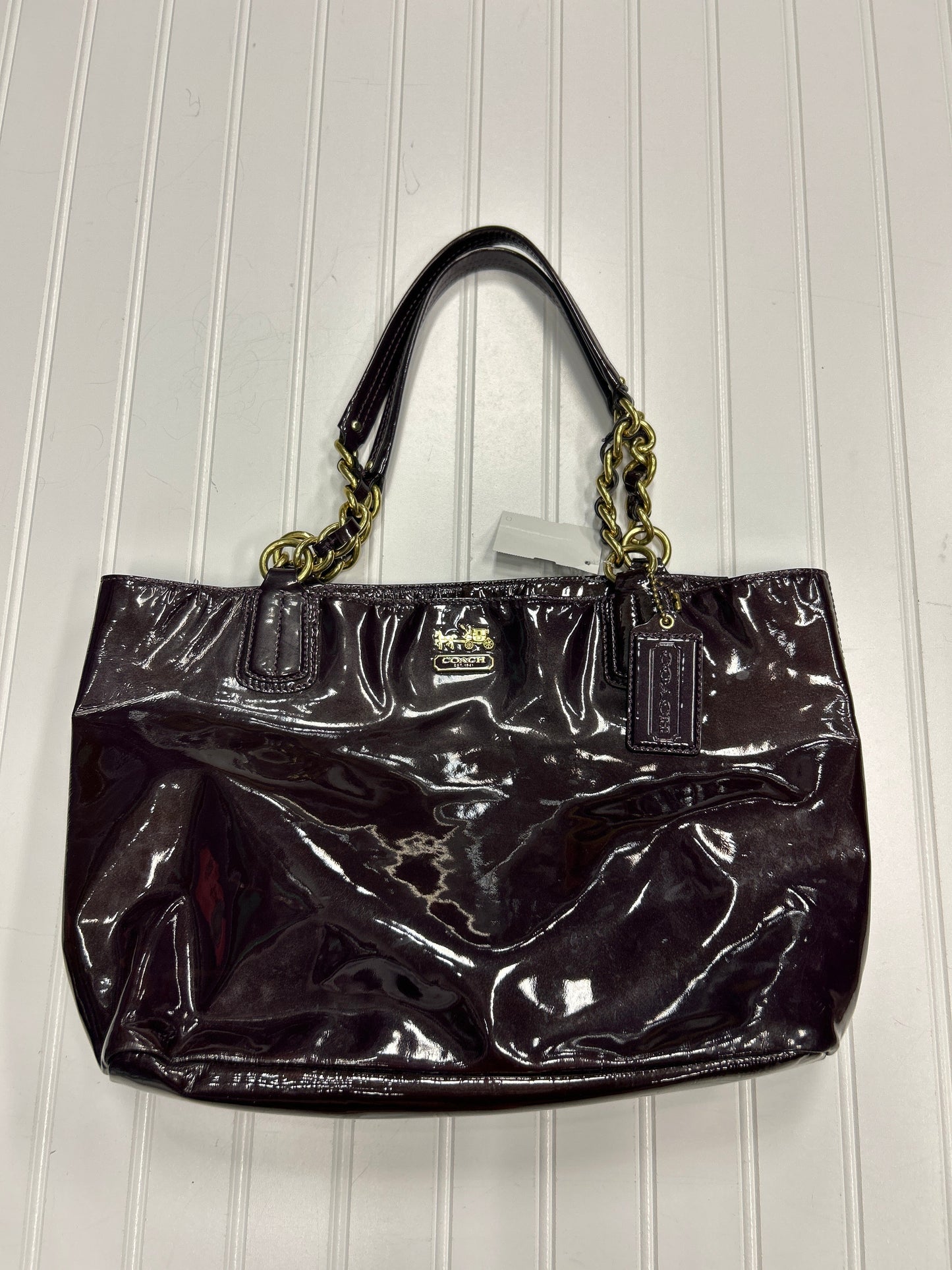 Handbag Designer By Coach In Purple, Size:Large
