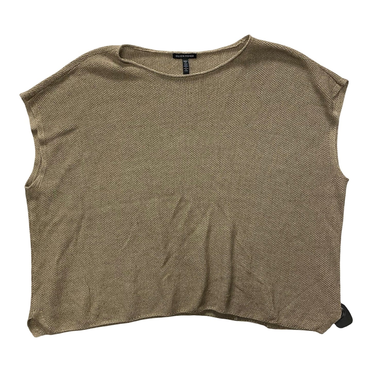 Top Sleeveless Designer By Eileen Fisher In Tan, Size:Xl