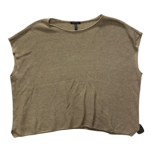Top Sleeveless Designer By Eileen Fisher In Tan, Size:Xl