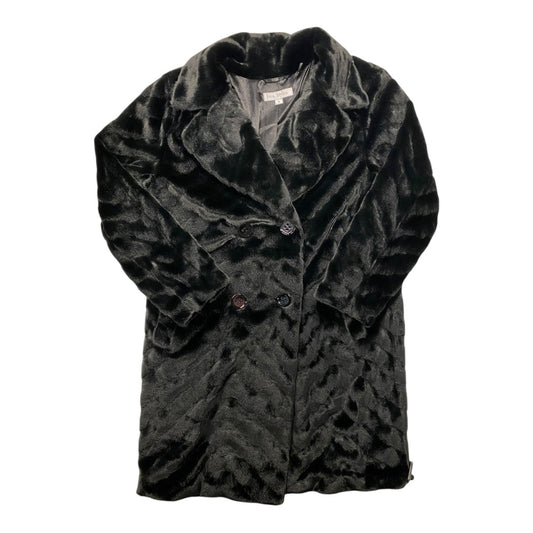 Coat Faux Fur & Sherpa By Via Spiga In Black, Size:M