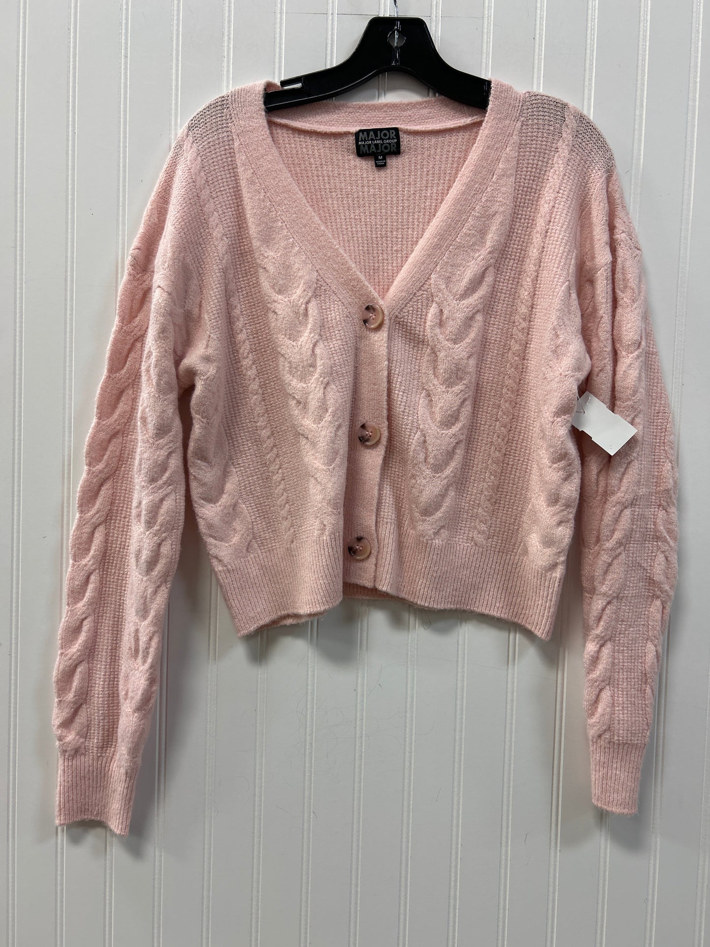 Sweater Cardigan By Cmc In Pink, Size:M