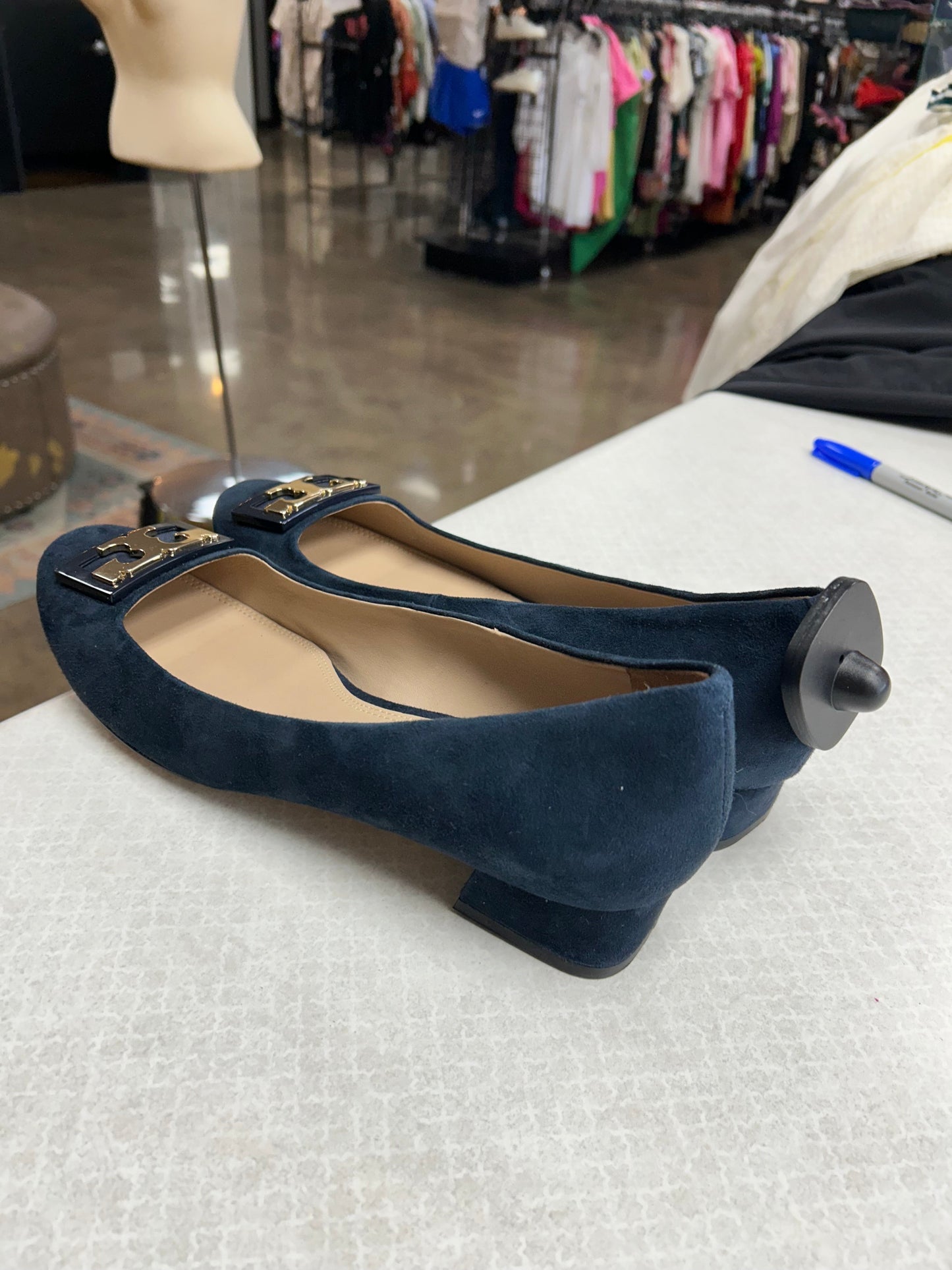 Shoes Designer By Tory Burch In Navy, Size:9.5
