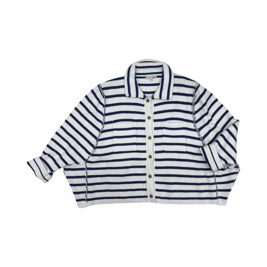 Sweater Cardigan By Veveret In Blue & White, Size:M