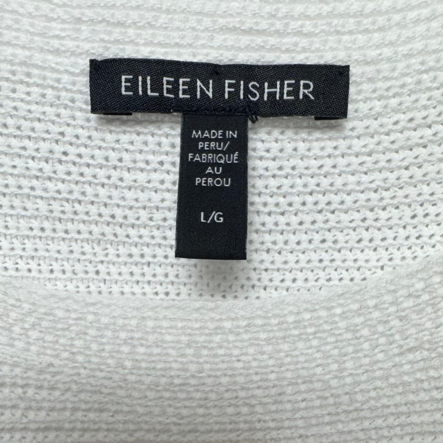 Organic Cotton Short Sleeve Sweater By Eileen Fisher In White, Size: L