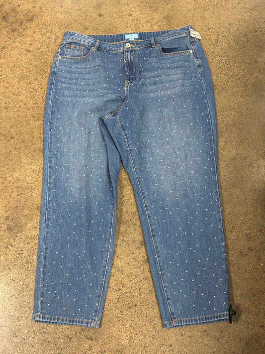 Jeans Straight By Cece In Blue Denim, Size:16
