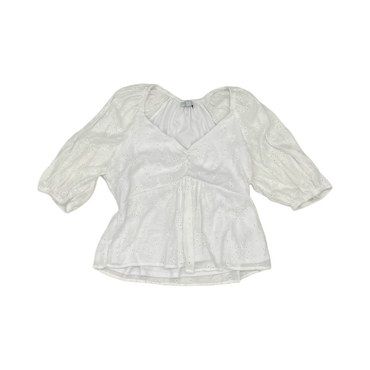 Blouse Ss By Sofia By Sofia Vergara In White, Size:Xl