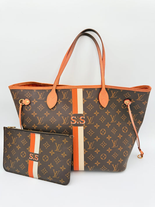 Tote Luxury Designer By Louis Vuitton In Brown & Orange, Size:Medium