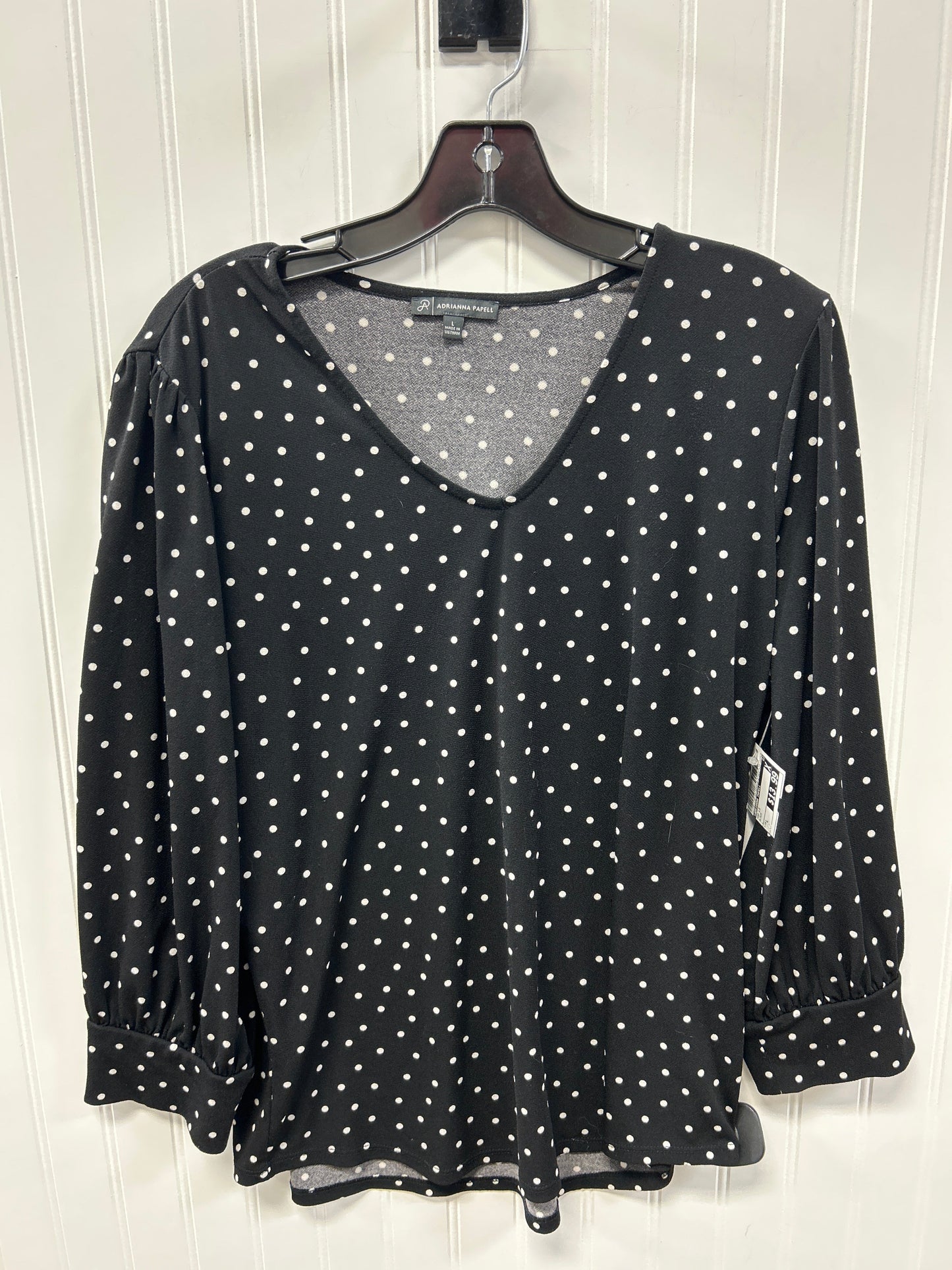 Top Ls By Adrianna Papell In Black, Size:L
