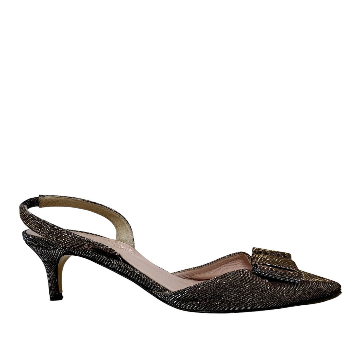 Veyda Slingback Kitten Heels Designer By Kate Spade In Gold, Size: 7.5