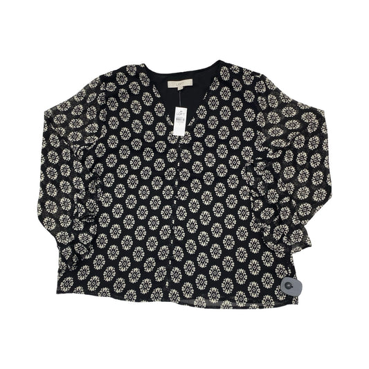 Top Ls By Loft In Black & Cream, Size:L
