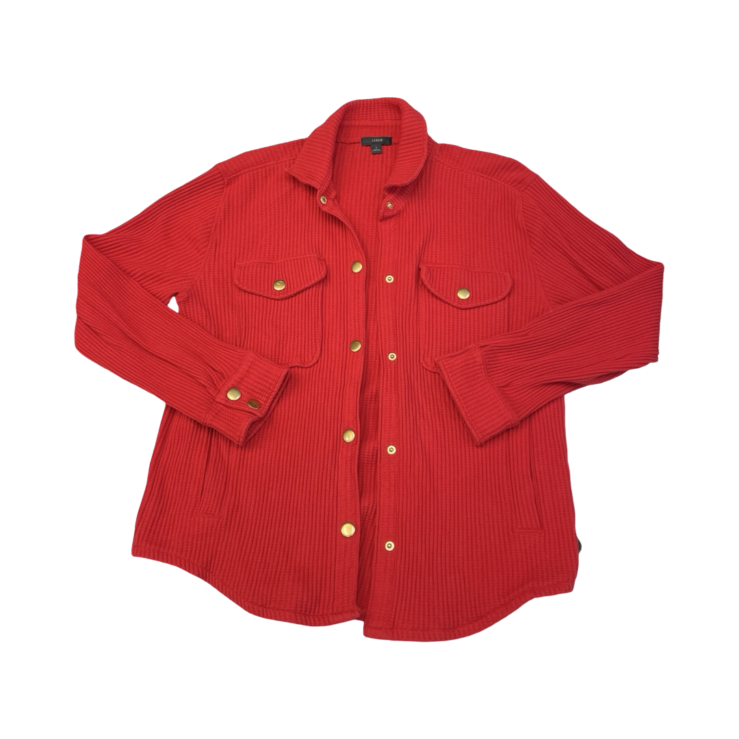 Jacket Shirt By J. Crew In Red, Size:M