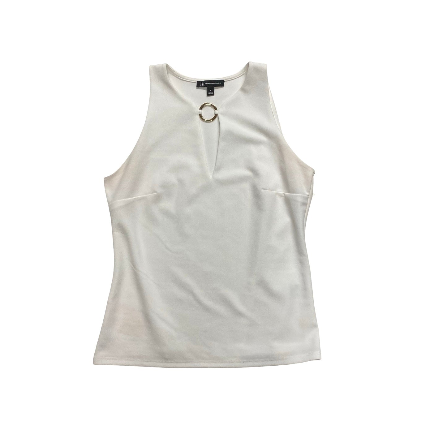 Top Sleeveless By Inc In White, Size:L