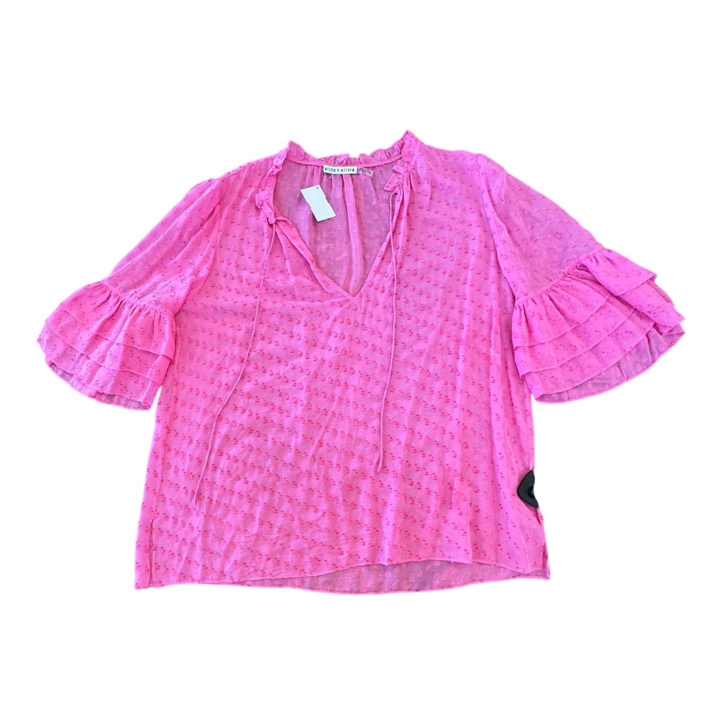 Top Ls Designer By Alice + Olivia In Pink, Size:Xl
