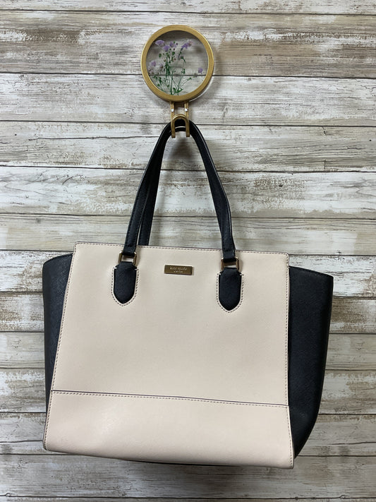 Handbag Designer By Kate Spade In Black & Cream, Size:Medium