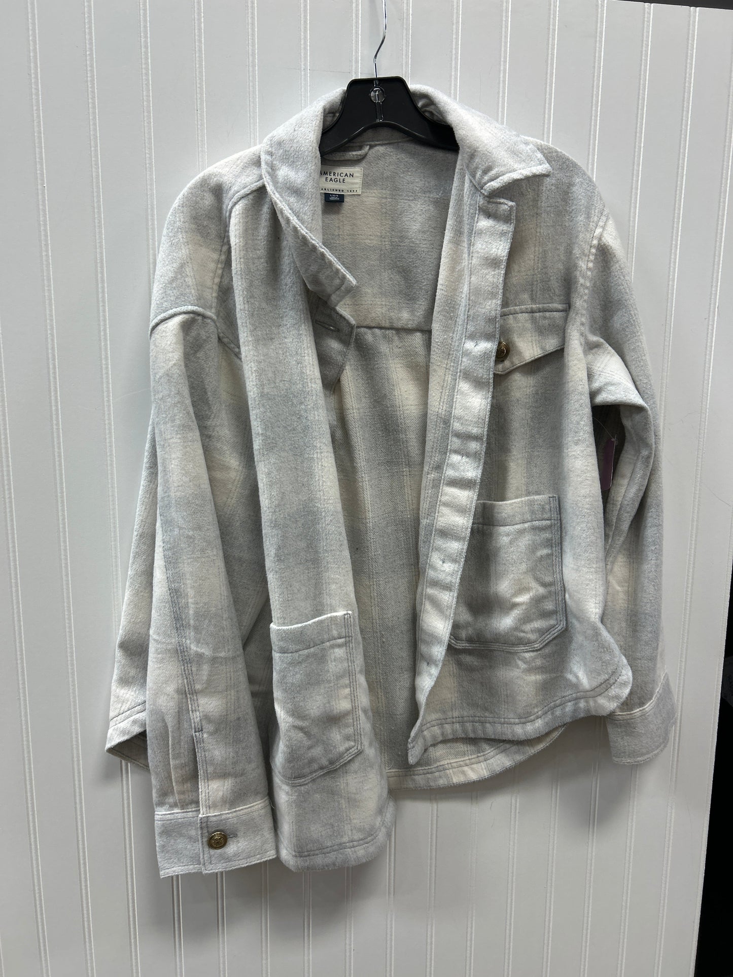 Jacket Fleece By American Eagle In Grey, Size:L