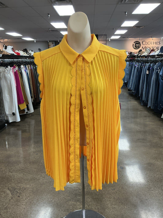 Top Sleeveless Designer By Karl Lagerfeld In Yellow, Size:L
