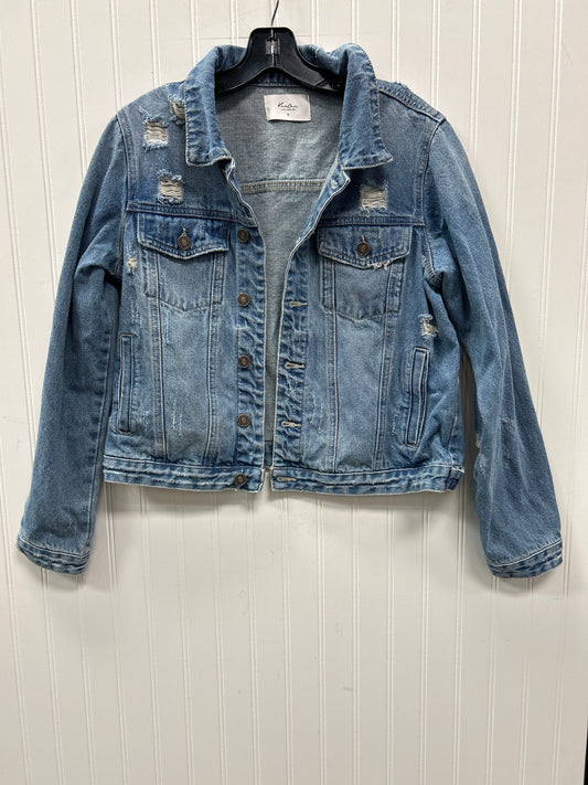 Jacket Denim By Kancan In Blue Denim, Size:Xl