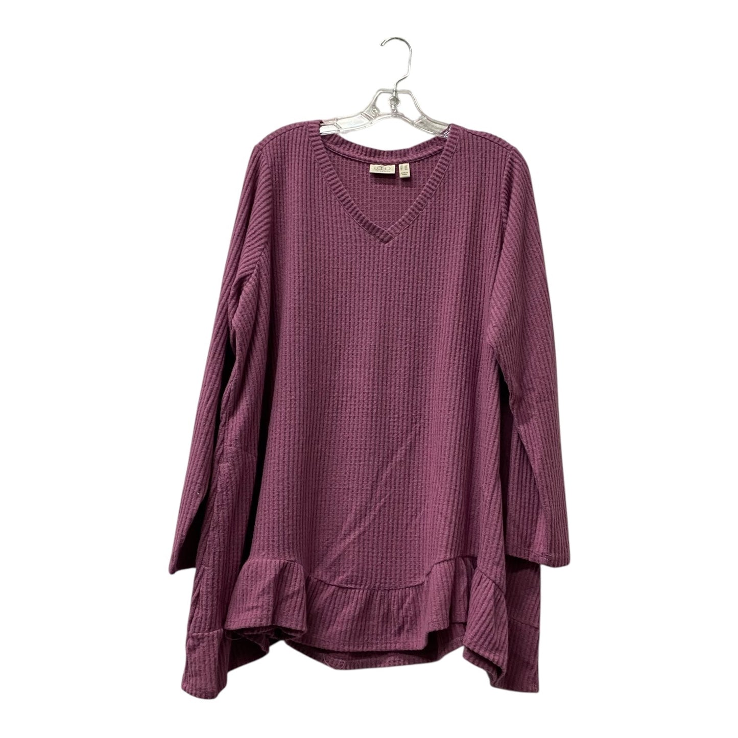 Top Ls By Logo In Purple, Size:2X