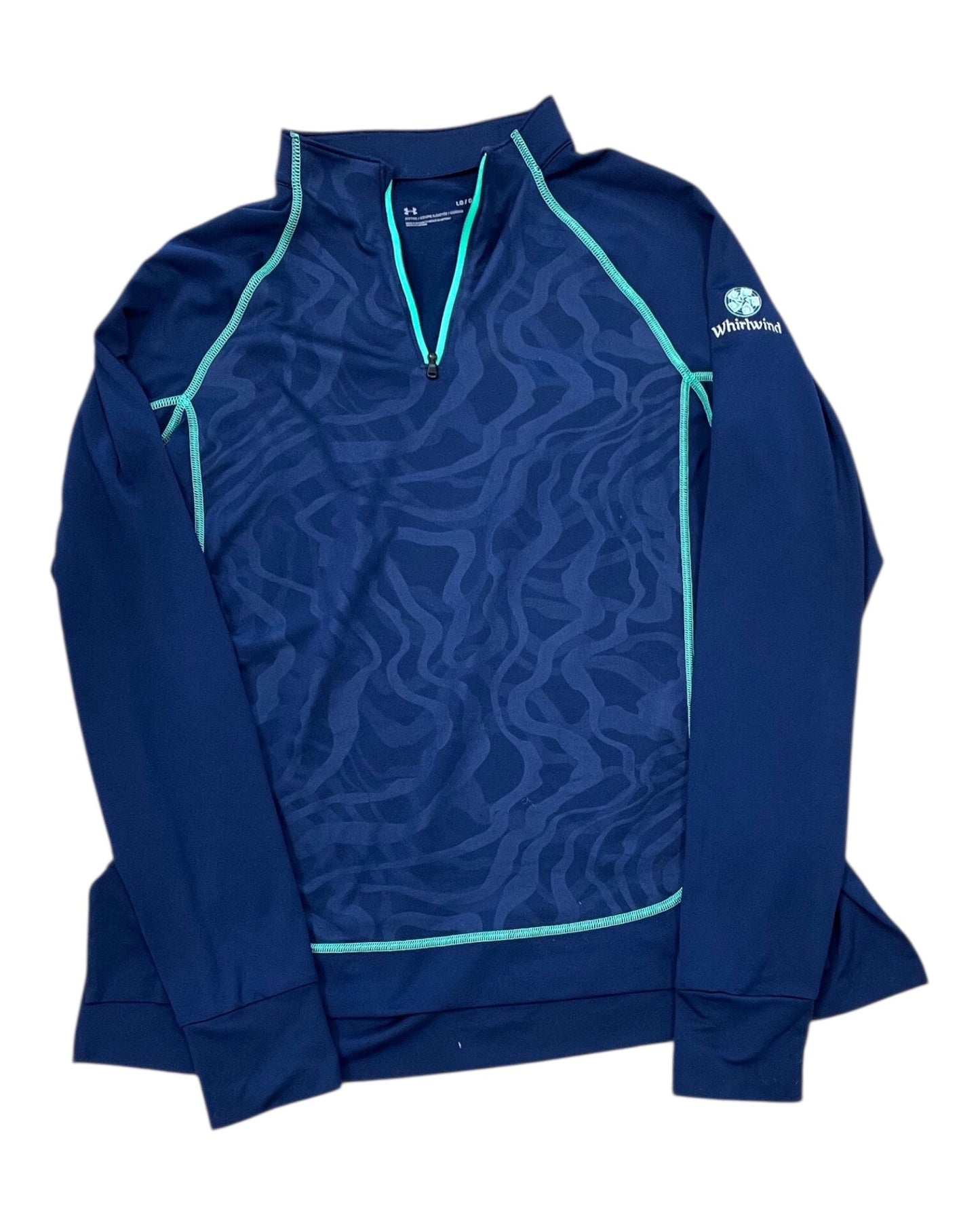Athletic Top Ls Crewneck By Under Armour In Blue & Green, Size:L