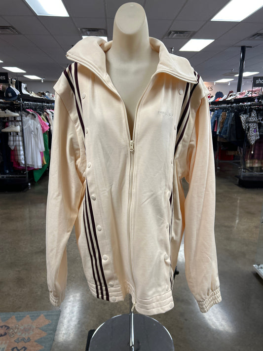 Athletic Jacket By Adidas In Cream, Size:M