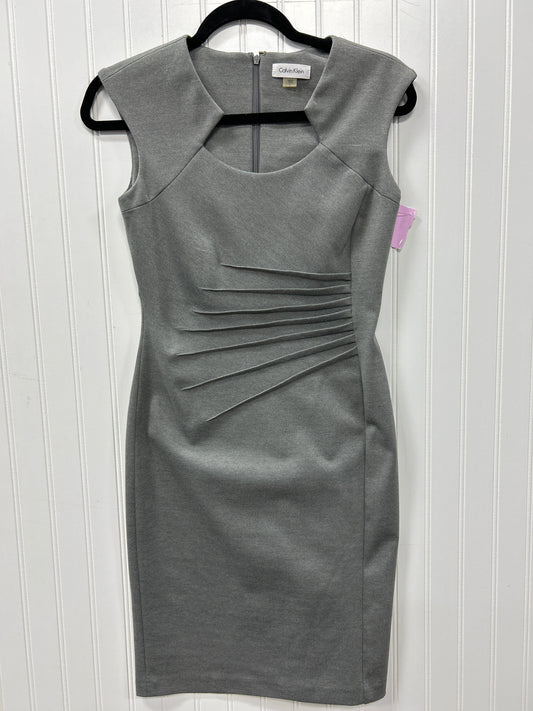 Dress Work By Calvin Klein In Grey, Size:2