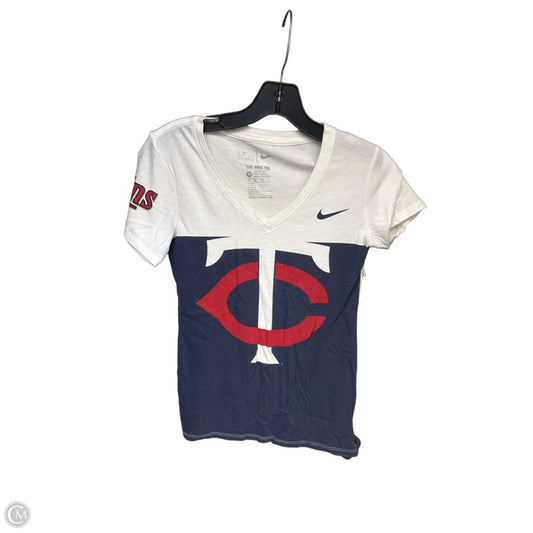 Athletic Top Short Sleeve By Nike Apparel In Blue Red & White, Size: Xs