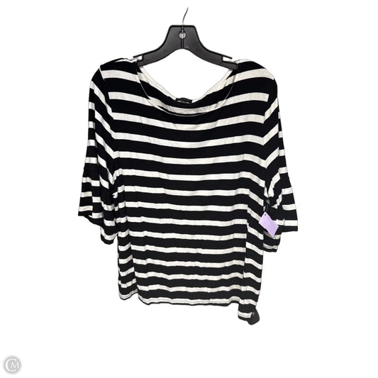 Top Short Sleeve By Talbots In Black & White, Size: Xl