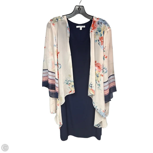Dress Casual Midi By Studio 1 In Navy, Size: Xl