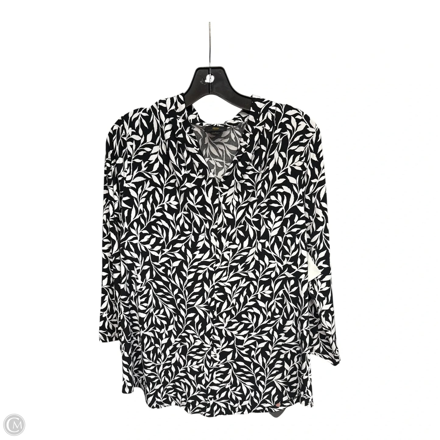 Top Long Sleeve By Jm Collections In Black & White, Size: S