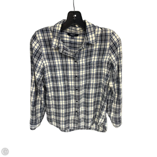 Top Long Sleeve By Madewell In Plaid Pattern, Size: S