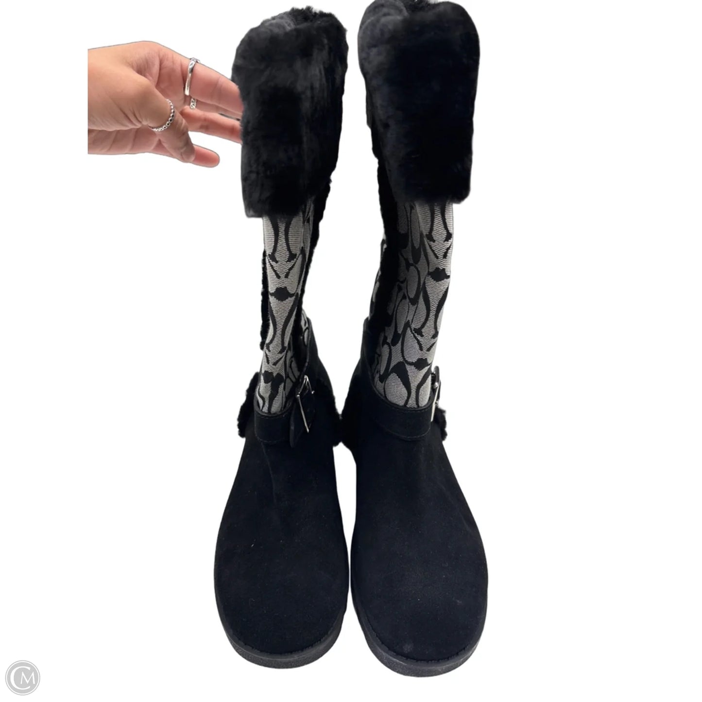 Boots Designer By Coach In Black, Size: 6