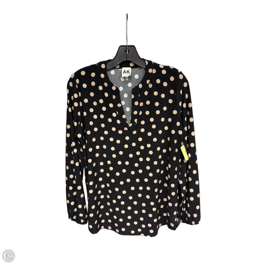 Top Long Sleeve By Anne Klein In Black & Tan, Size: Mp