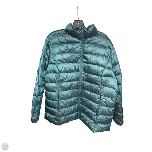 Jacket Puffer & Quilted By Eddie Bauer In Teal, Size: 2x