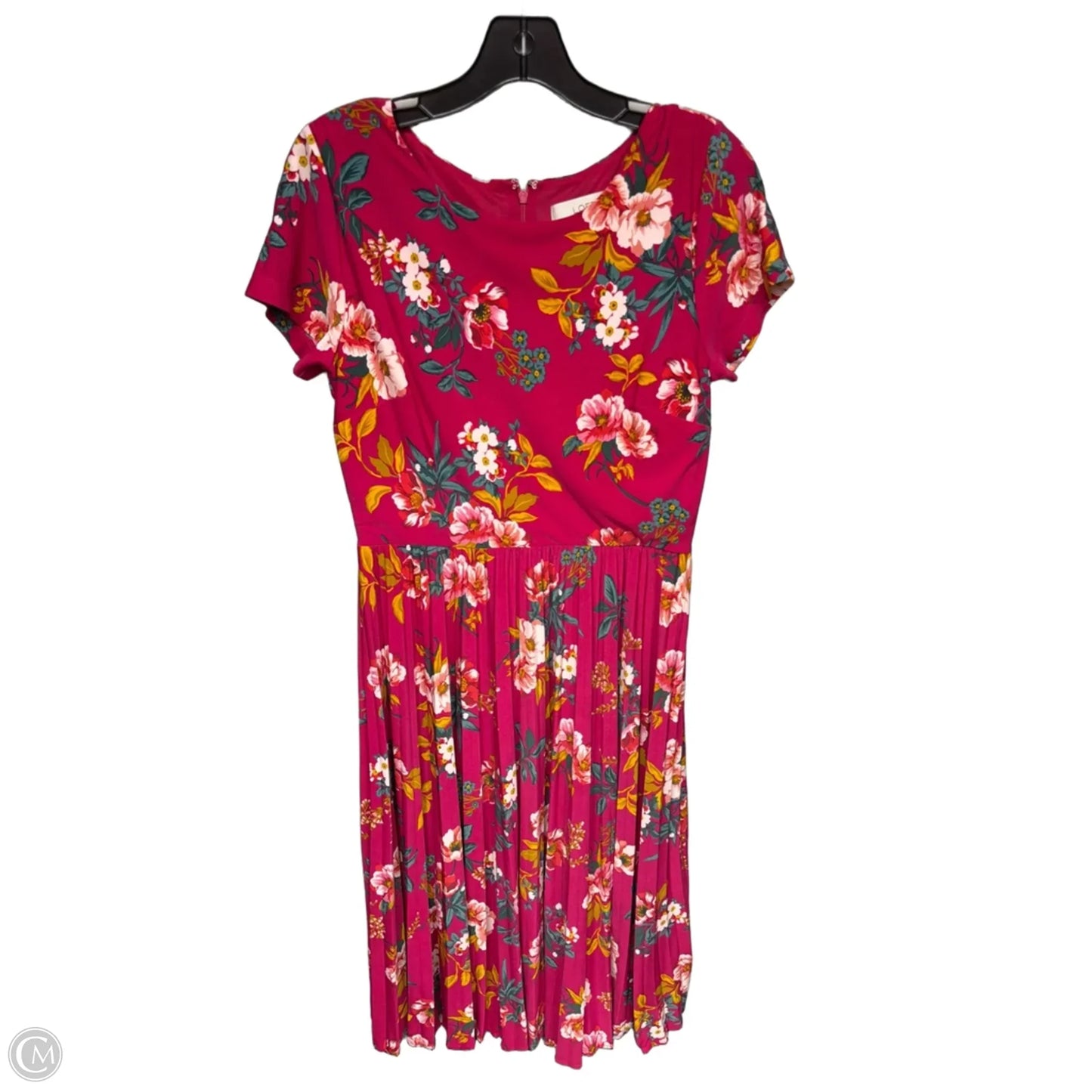 Dress Party Midi By Loft In Pink, Size: Xs
