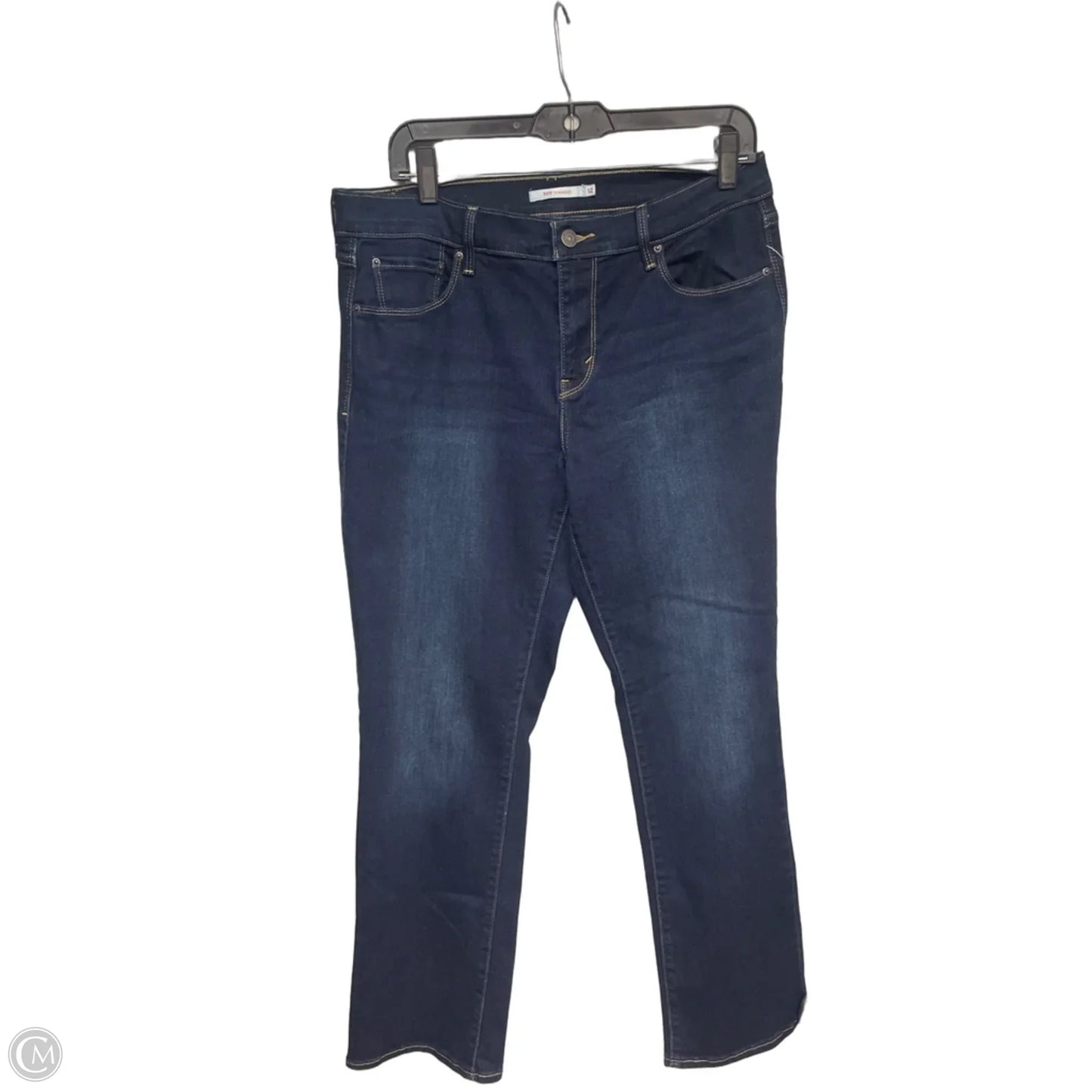 Jeans Straight By Levis In Blue Denim, Size: 12