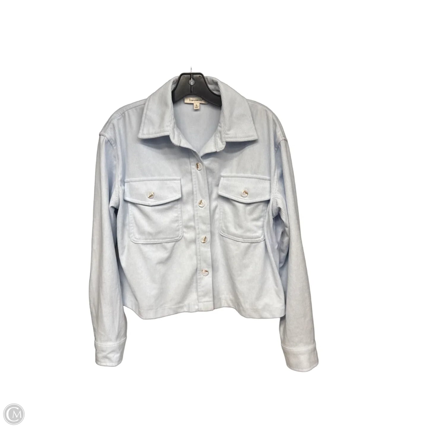 Jacket Shirt By Francesca’s In Blue, Size: S