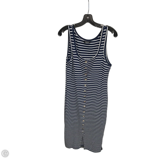 Dress Casual Midi By Clothes Mentor In Blue & White, Size: M