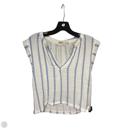 Top Short Sleeve By Faherty In Blue & White, Size: M