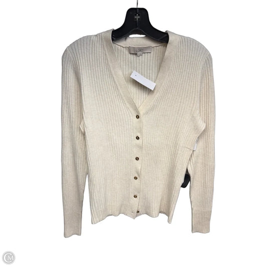 Cardigan By Loft In Cream, Size: M