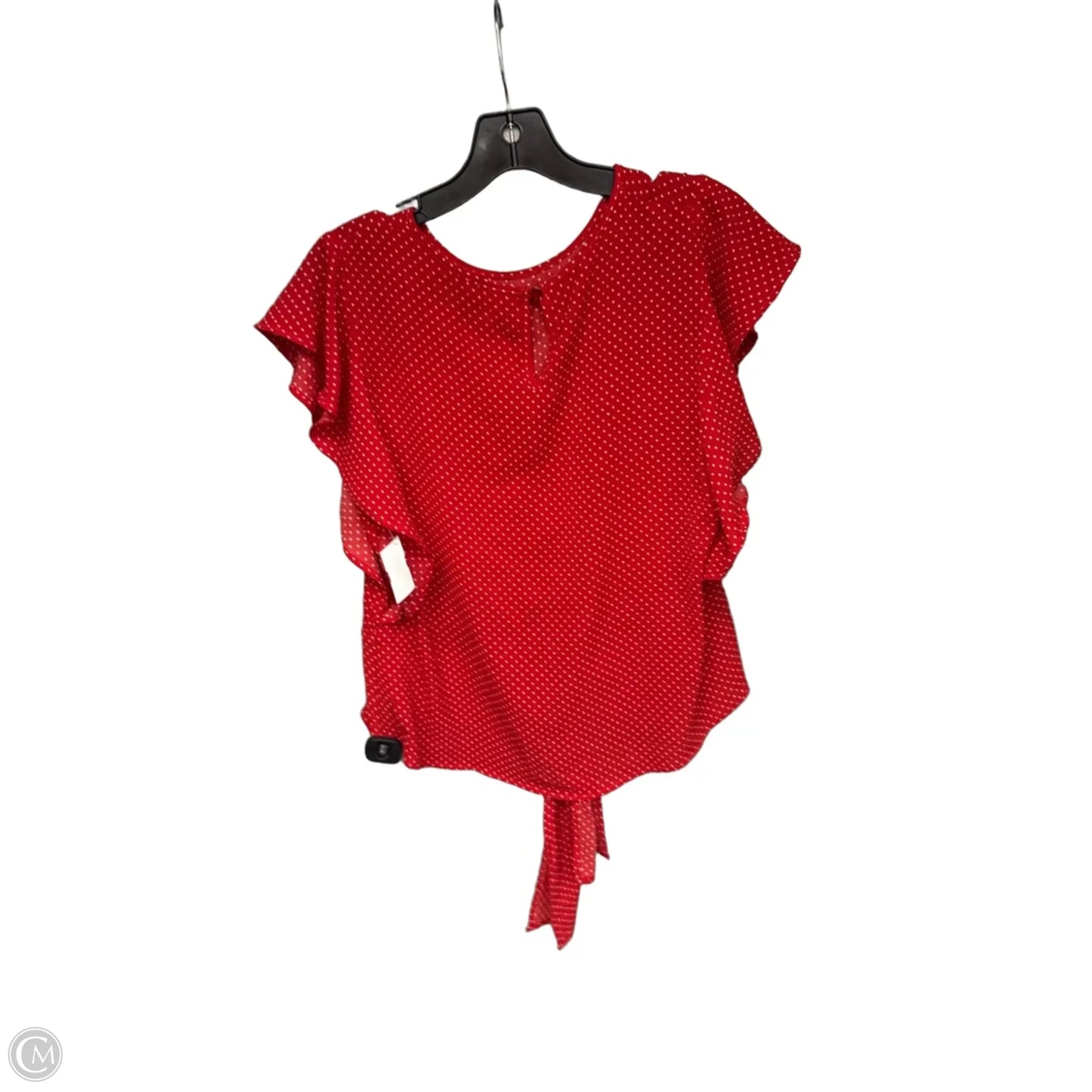 Top Short Sleeve By Monteau In Red & White, Size: Xl